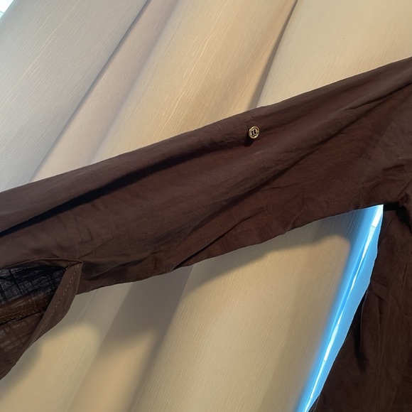 GRAY BUTTON DOWN LONG SLEEVE TOP - Picture 6 of 6